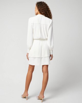 Long Sleeve Beaded Smocked Blouson Dress