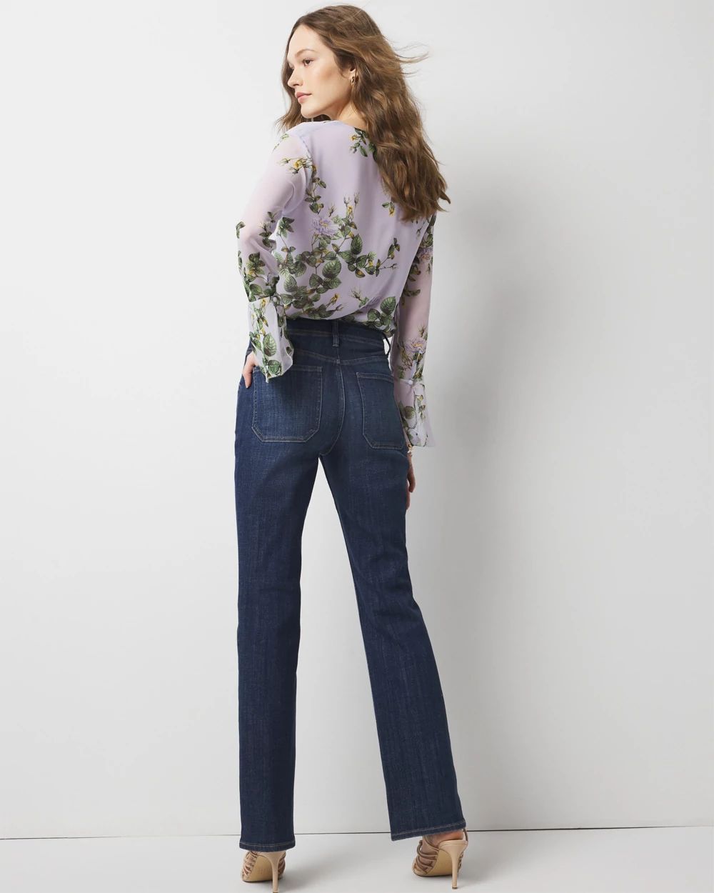 Chain Detail High-Rise Bootcut Jean