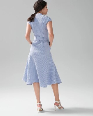 Seersucker Utility Midi Dress