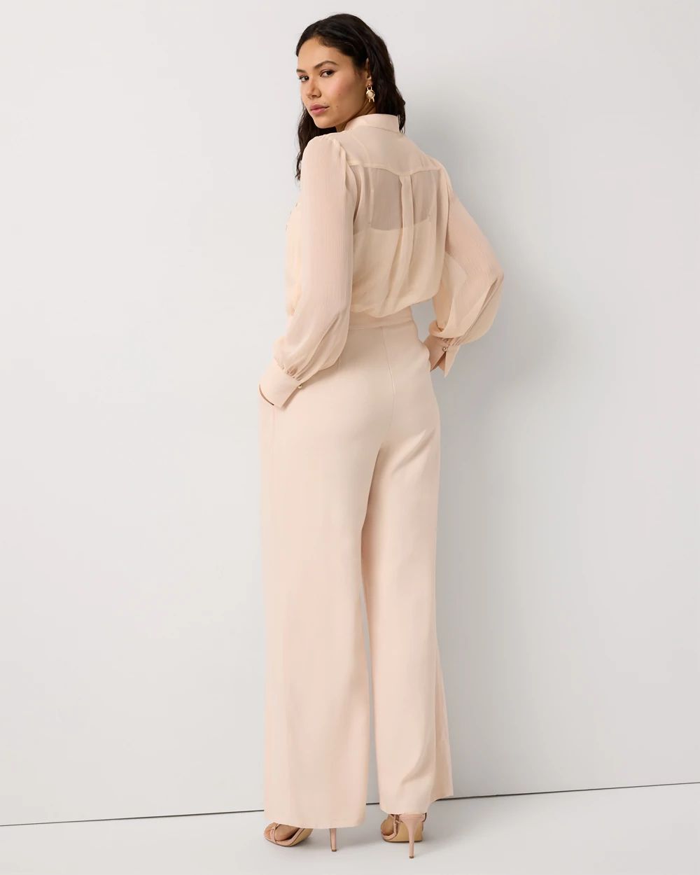 Petite Lace Detail Wide Leg Jumpsuit