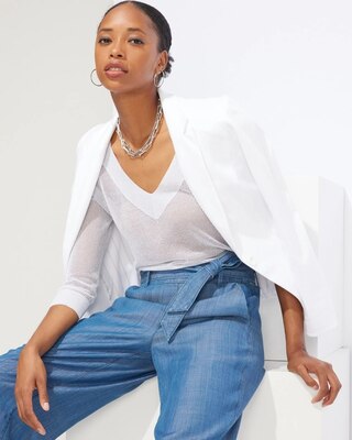 Outlet WHBM 3/4-Sleeve V-Neck Pullover