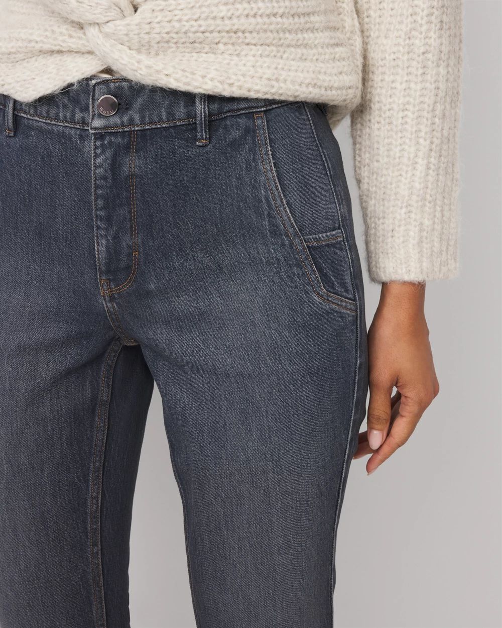 Zip Hem High Rise Bootcut Jean click to view larger image.