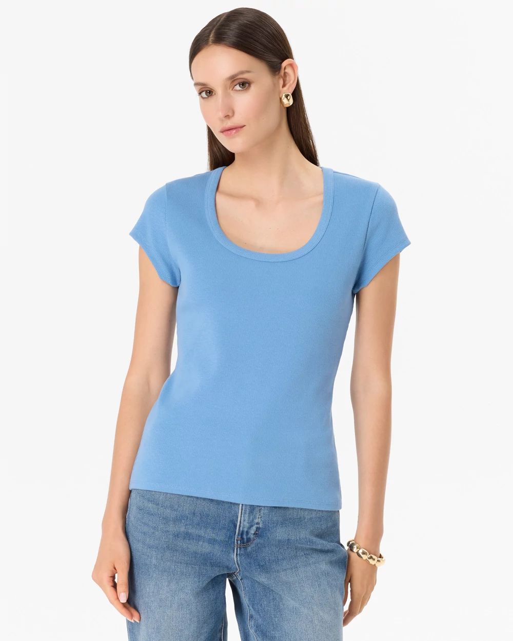 WHBM FORME™ Ribbed Scoop Neck Tee