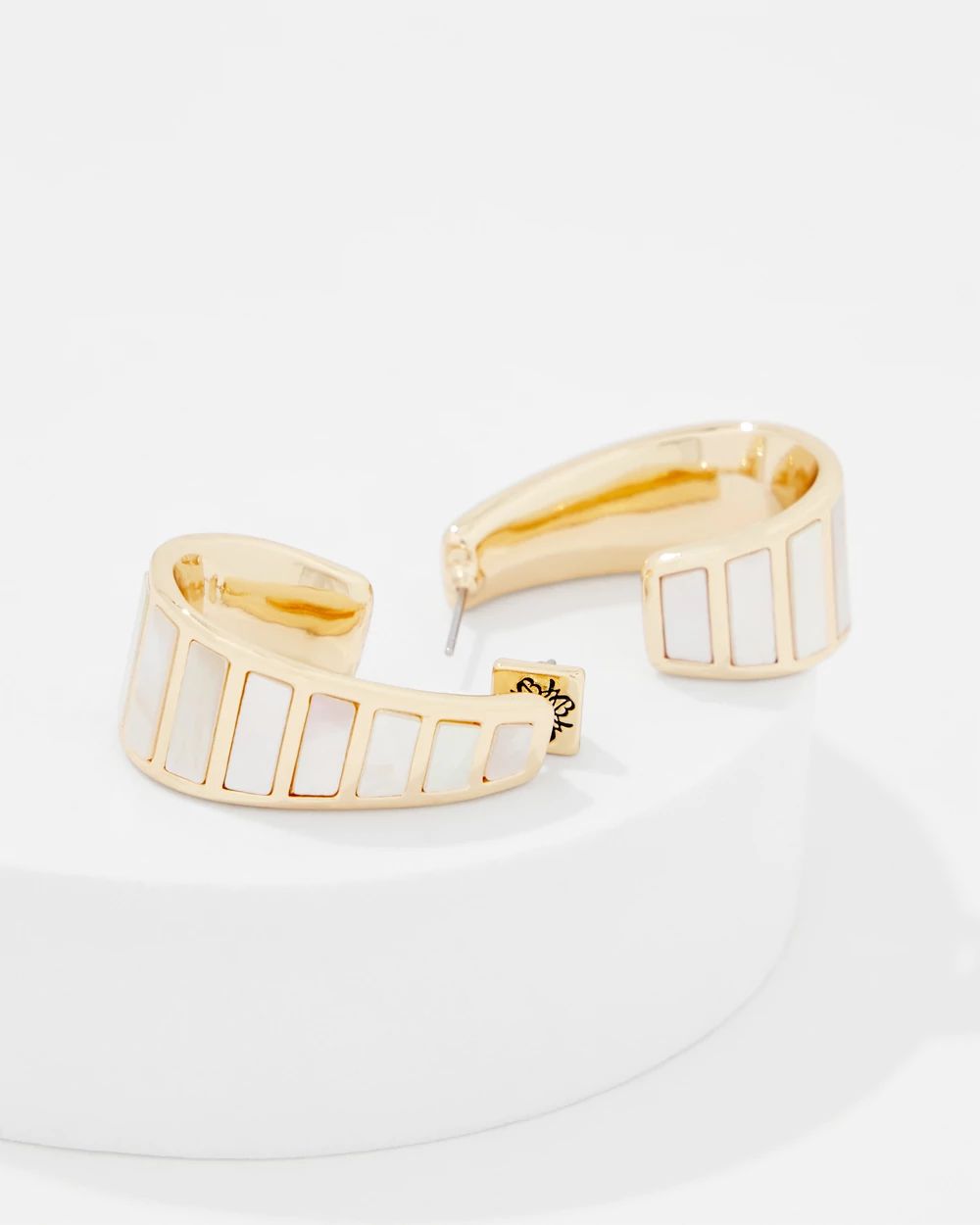Mother of Pearl Small Hoop Earrings