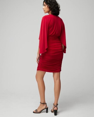 3/4 Flutter Sleeve Matte Jersey Mini Dress
