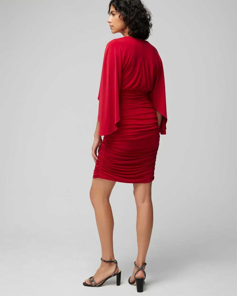 3/4 Flutter Sleeve Matte Jersey Mini Dress click to view larger image.
