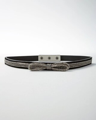 Hematite Bow Stretch Belt