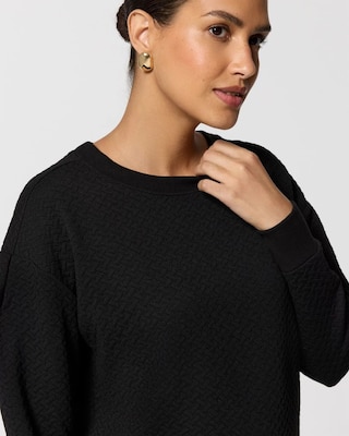 Pleated Drop Shoulder Pullover Sweater click to view larger image.