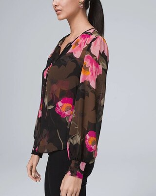Chiffon Tie-Neck Blouse