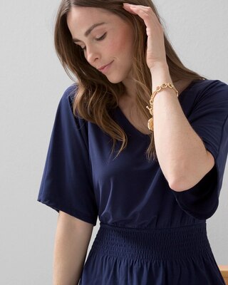 Kimono Sleeve Smocked Waist Dress