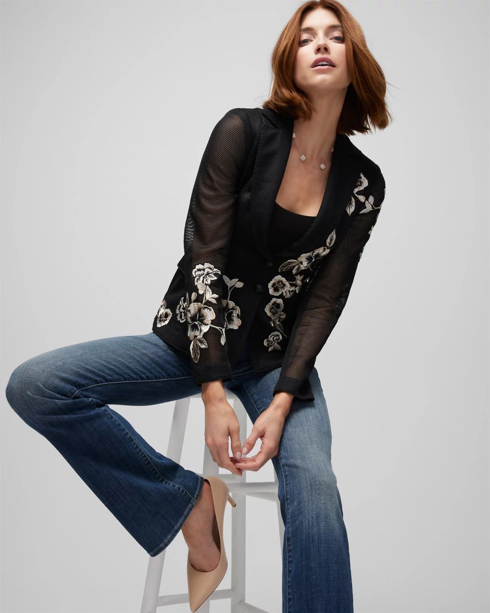 WHBM® Signature Embellished Mesh Blazer
