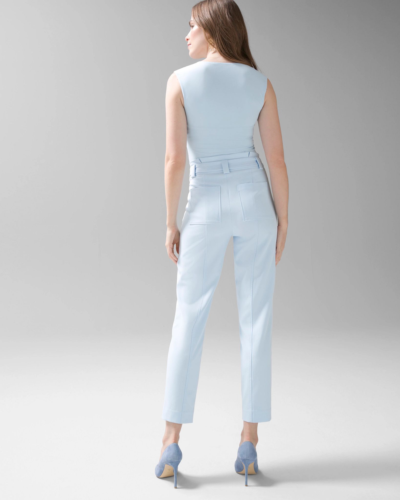 Curvy Paper Bag Waist Tapered Pant