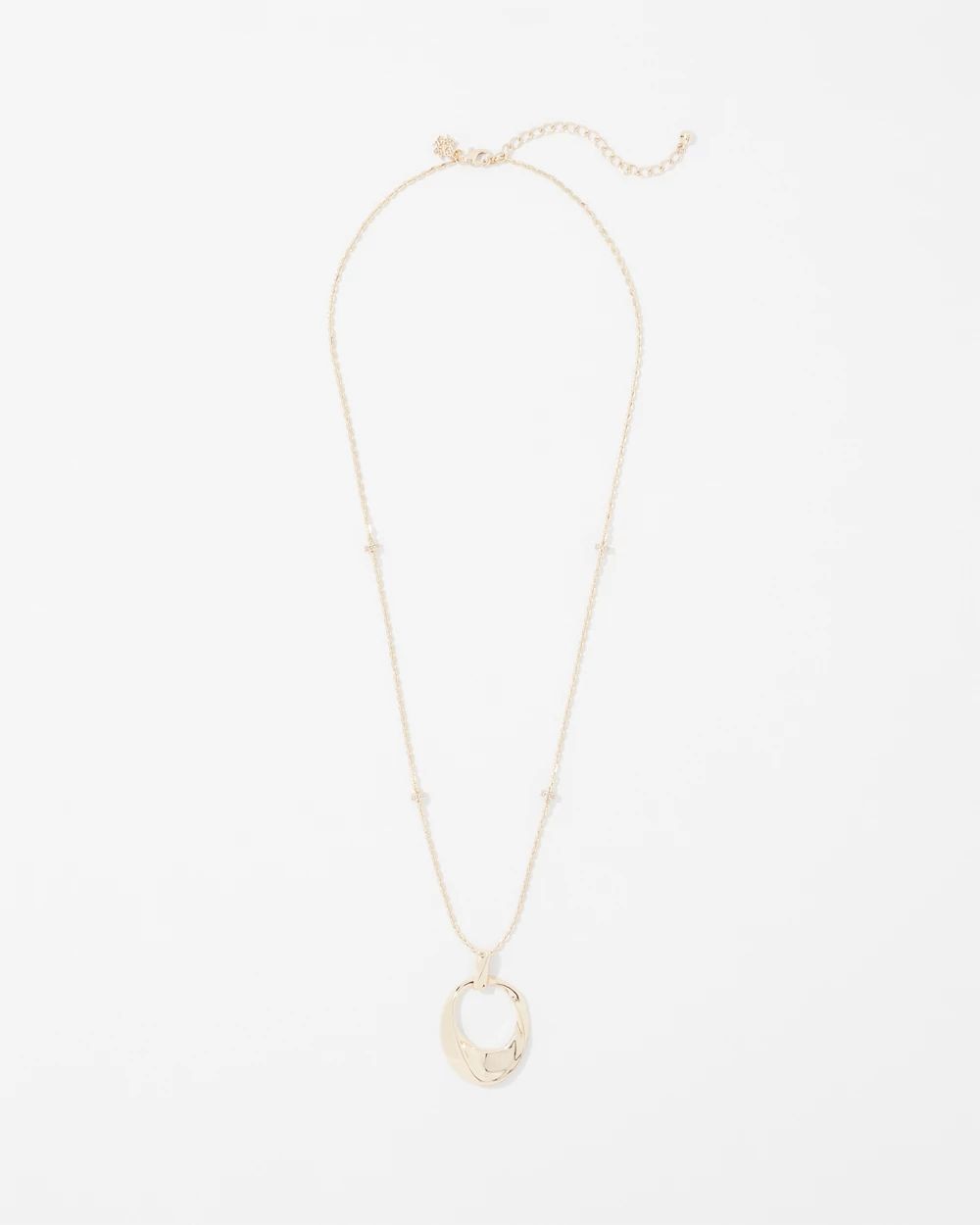 Gold Twisted Pendant Necklace