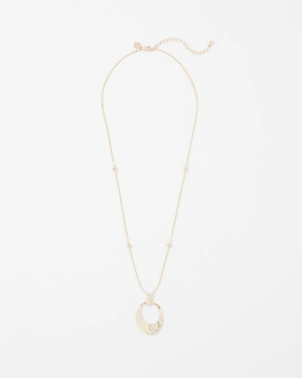 Gold Twisted Pendant Necklace