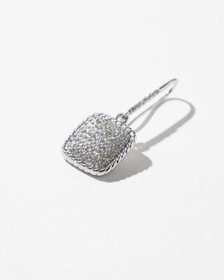Silver Pave Square Earrings click to view larger image.