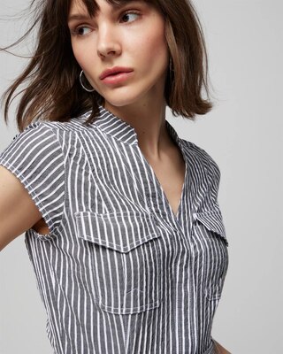 Seersucker Utility Midi Dress