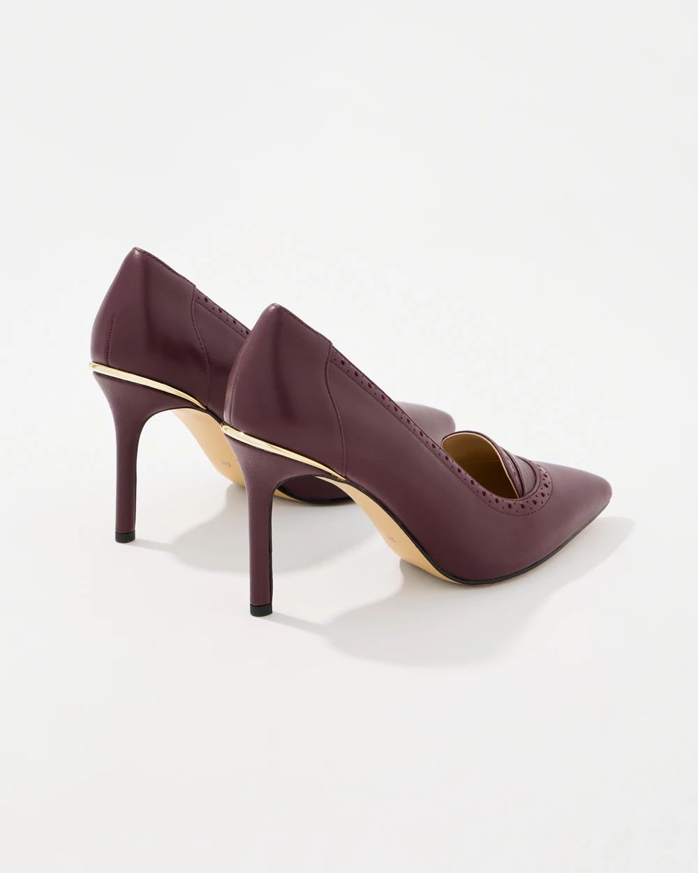 Brogue Detail Leather Pumps click to view larger image.