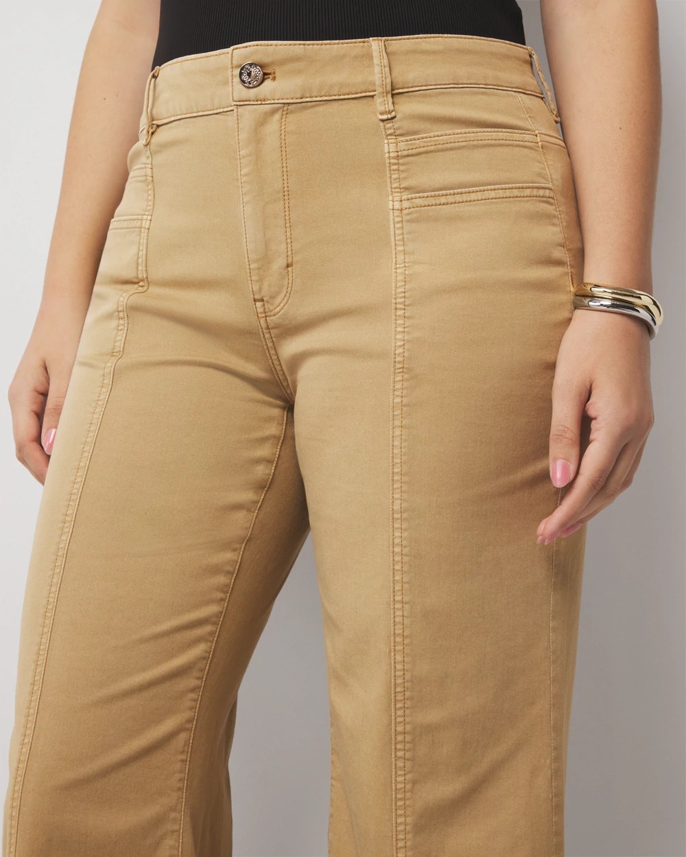 High-Rise Pret Double Pocket Wide-Leg Pant