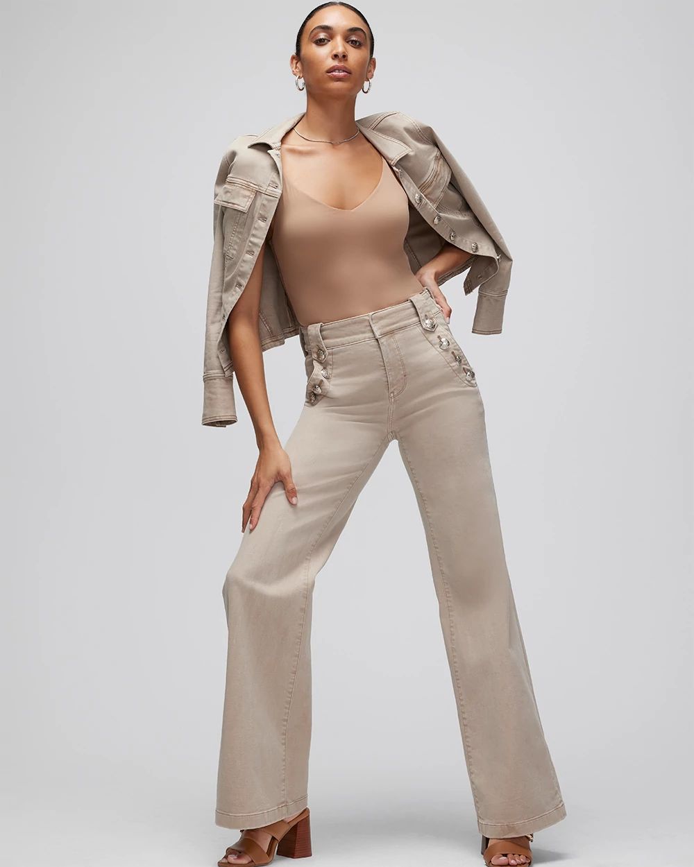 High-Rise Mariner Wide Leg Jeans