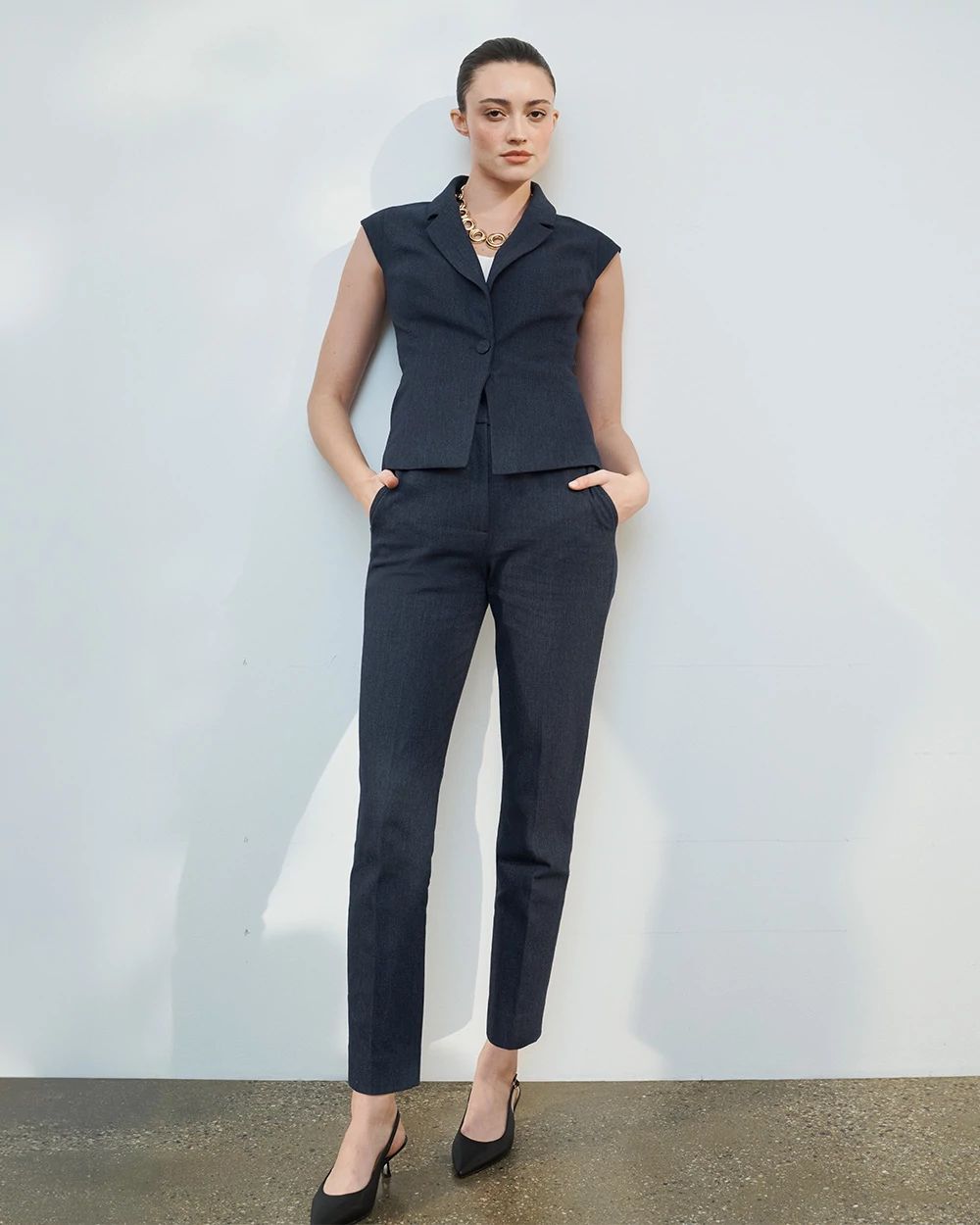 Denim-Look Elle Slim Ankle Pant