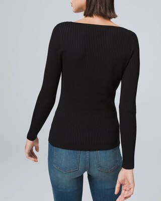 Ribbed Snap-Front Henley