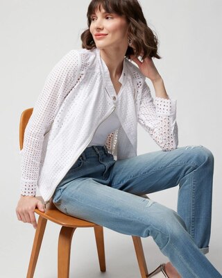 Petite Eyelet Moto Jacket