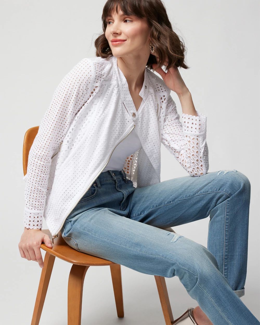 Petite Eyelet Moto Jacket