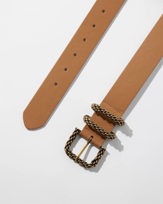 Gold Buckle Denim Belt