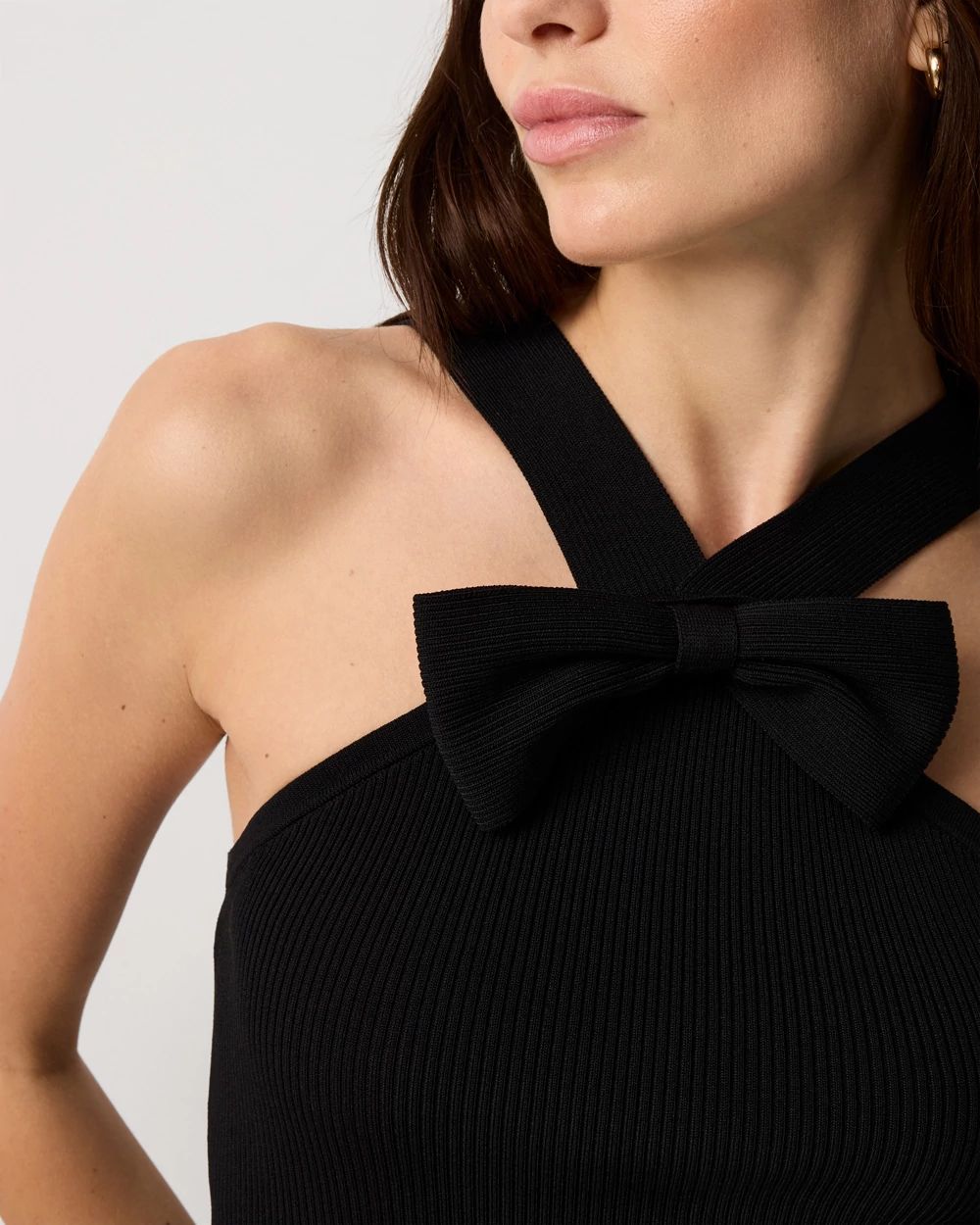 Bow Detail Knit Halter Top click to view larger image.