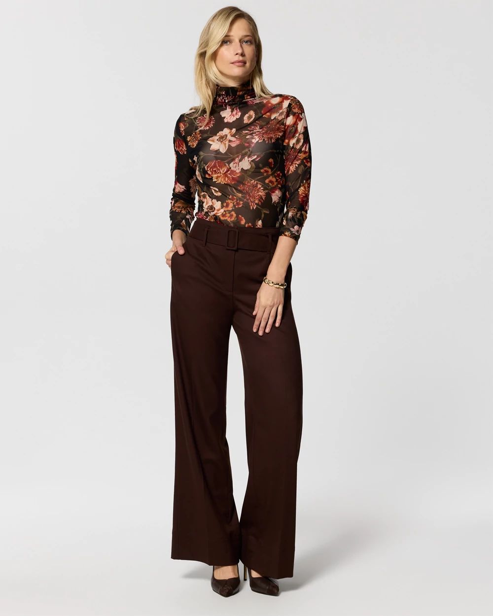 Belted High-Rise Wide Leg Pant
