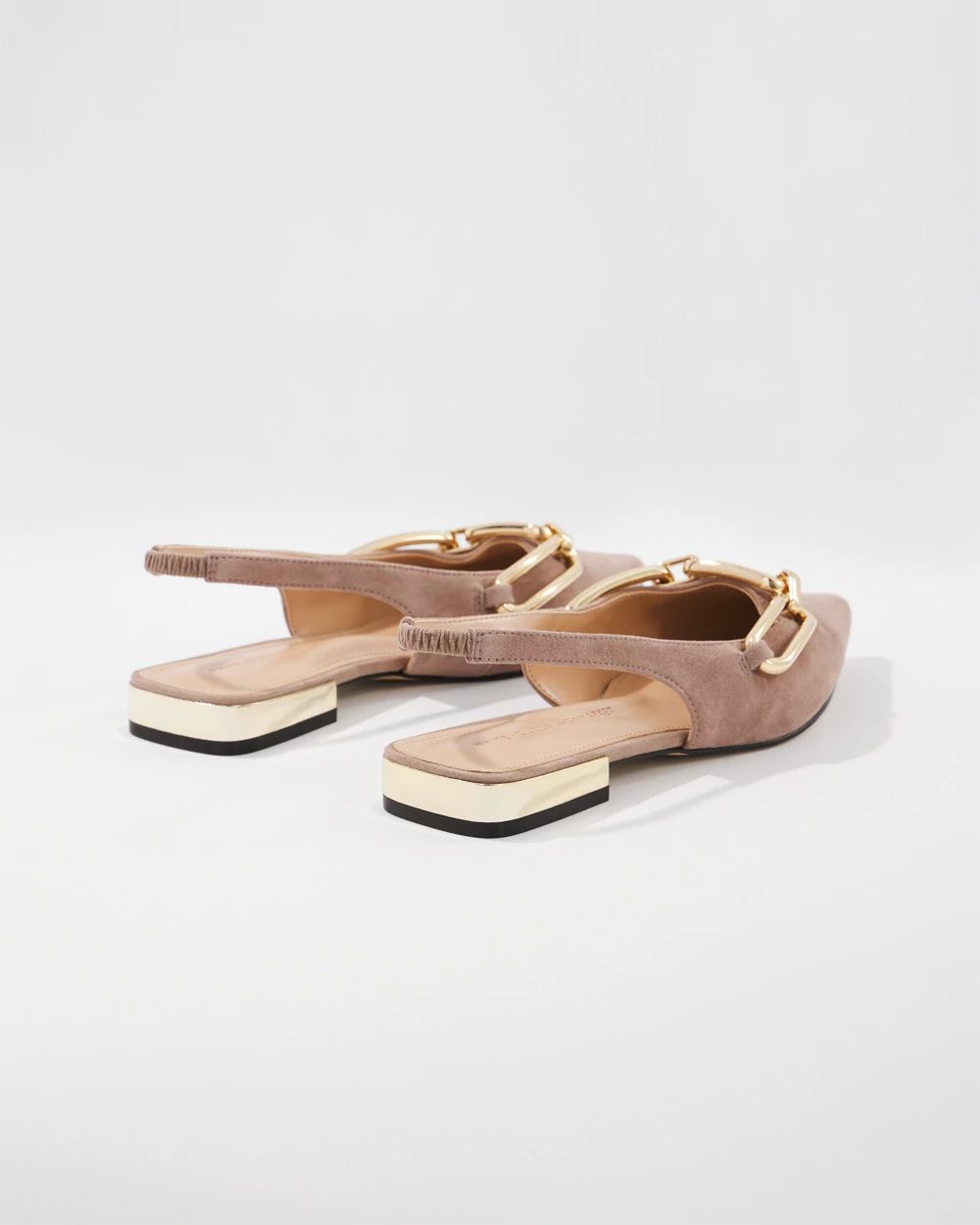 Suede Chain-Detail Slingback