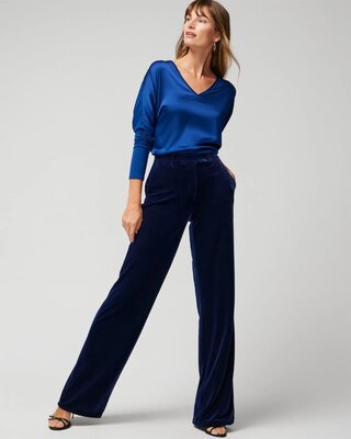 WHBM® Luna Wide Leg Velvet Trousers