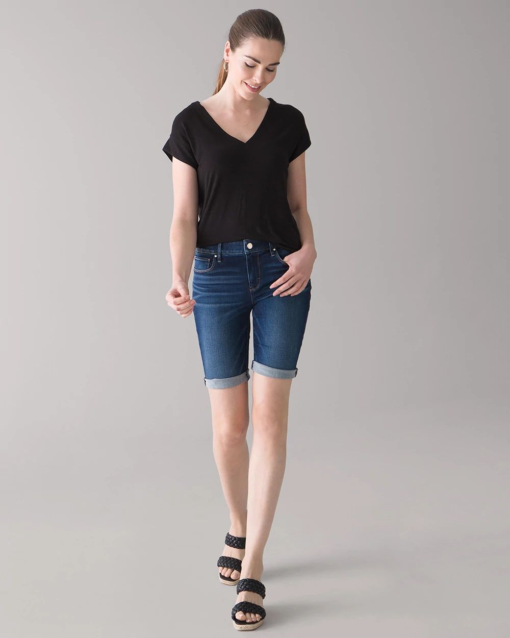 Mid-Rise Everyday Soft Denim™ Bermuda Shorts