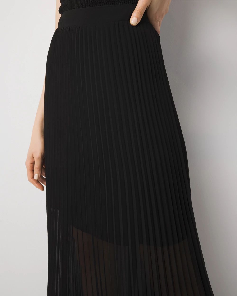 Petite Pleated Maxi Skirt