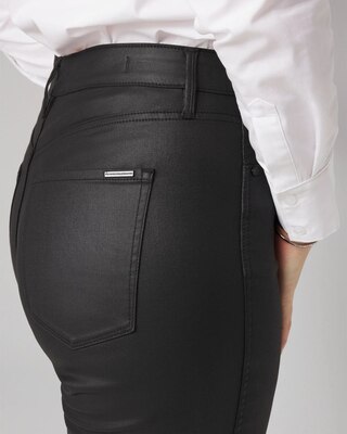 High-Rise Straight Coated Denim Jeans click to view larger image.