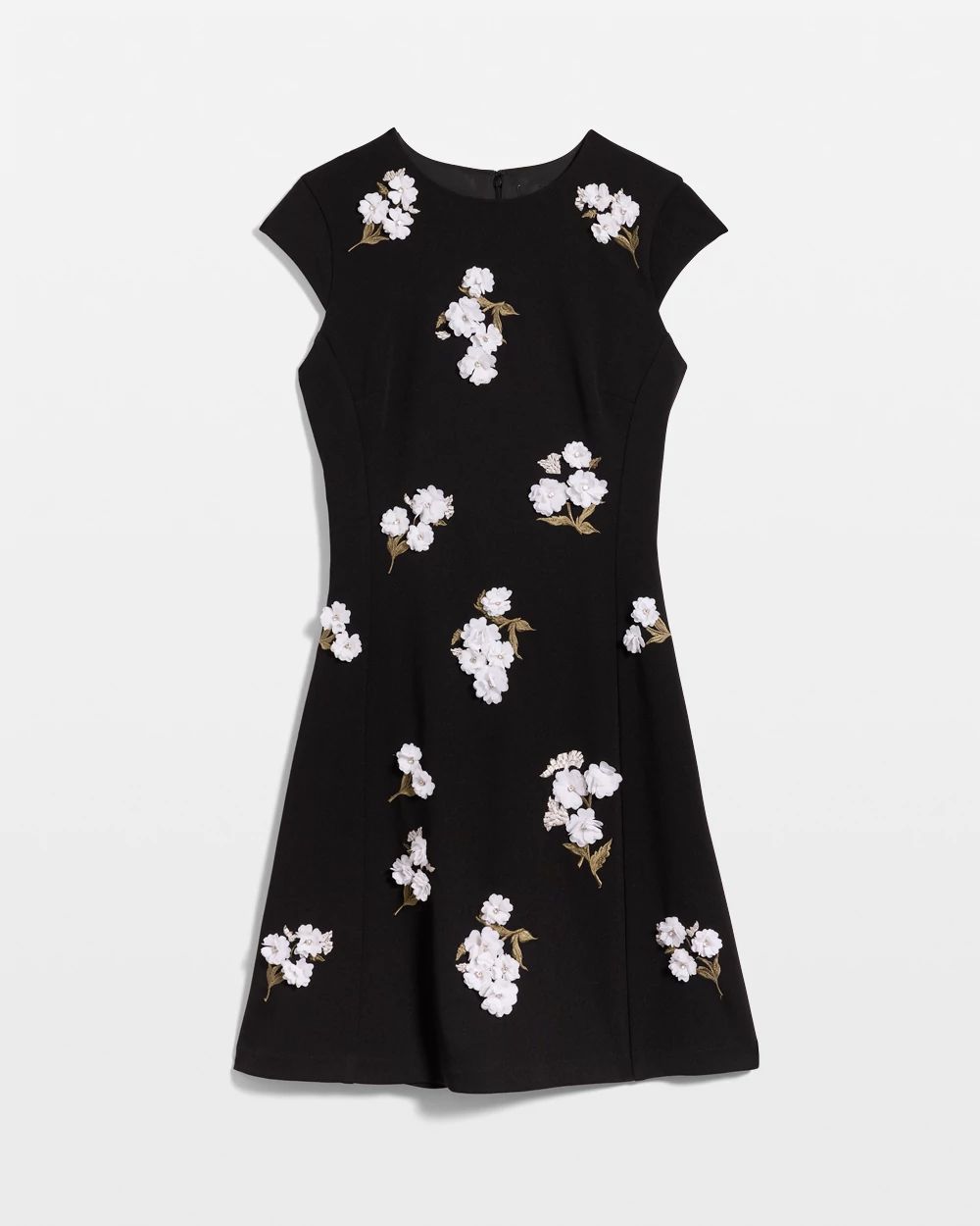 Petite Floral Applique Mini Dress