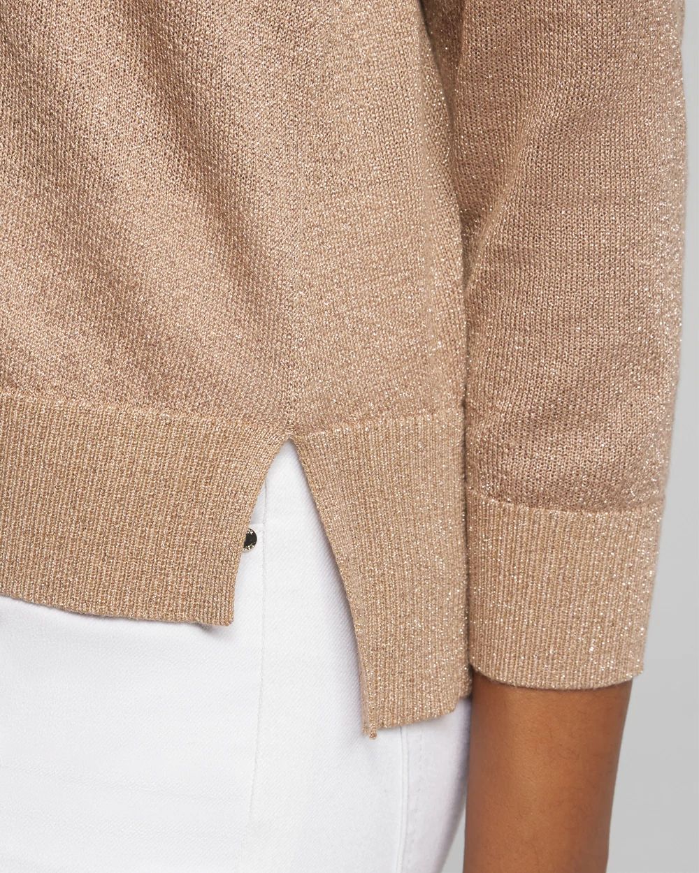Outlet WHBM V-Neck Gold Sweater click to view larger image.