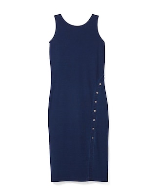 Denim Blue Knit Midi Dress