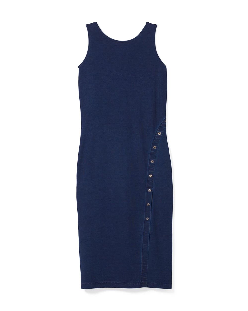 Denim Blue Knit Midi Dress
