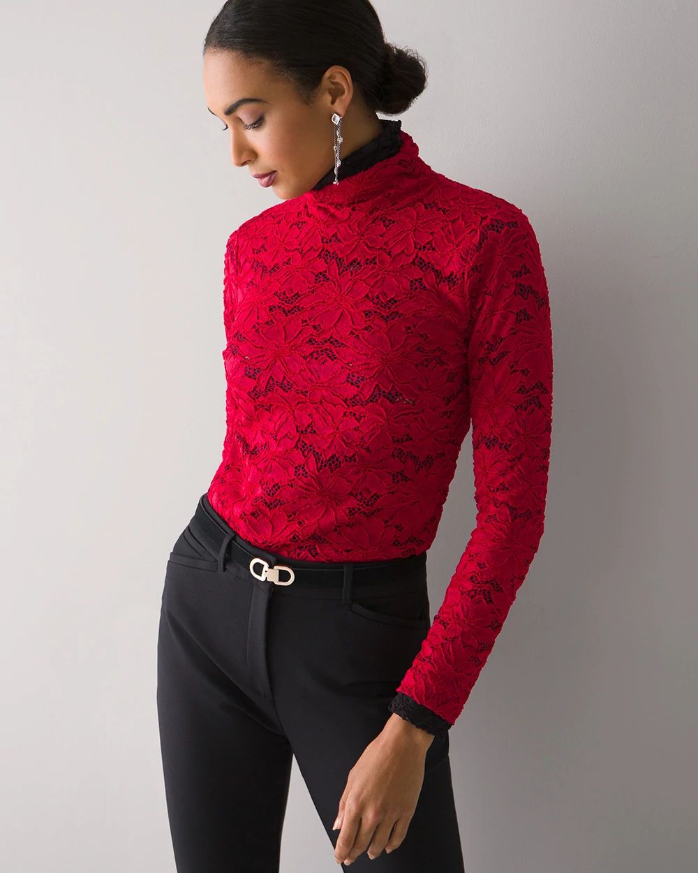 Red and black turtleneck online