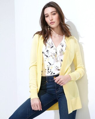 Outlet WHBM Rib-Trim Long Cardigan