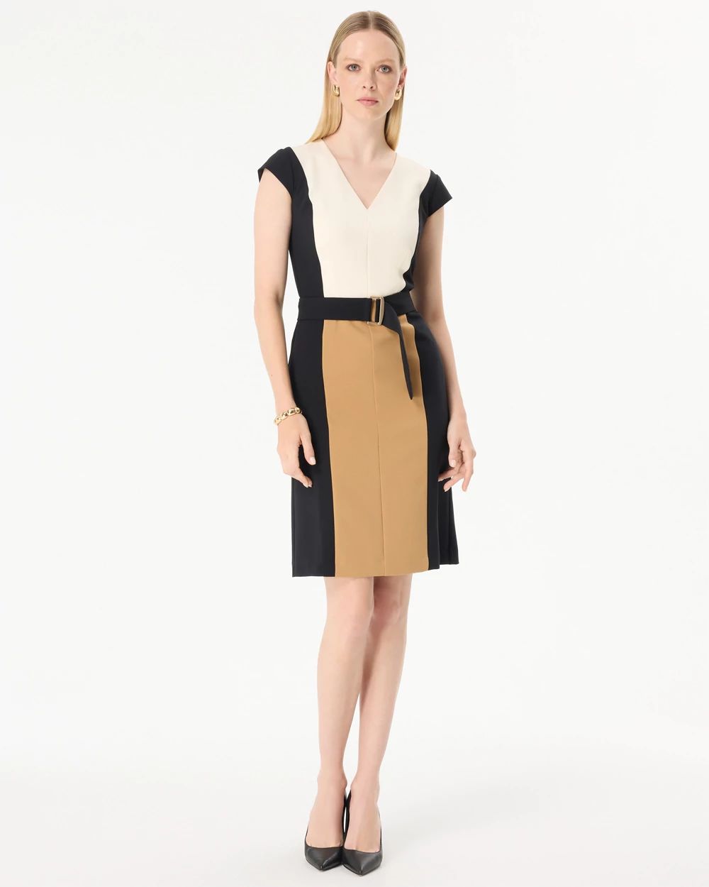Belted Colorblock Dress