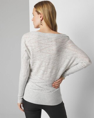 Novelty Stitch Asymmetrical Pullover Sweater click to view larger image.