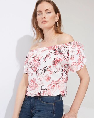 Outlet WHBM Off-The-Shoulder Tulip-Sleeve Blouse