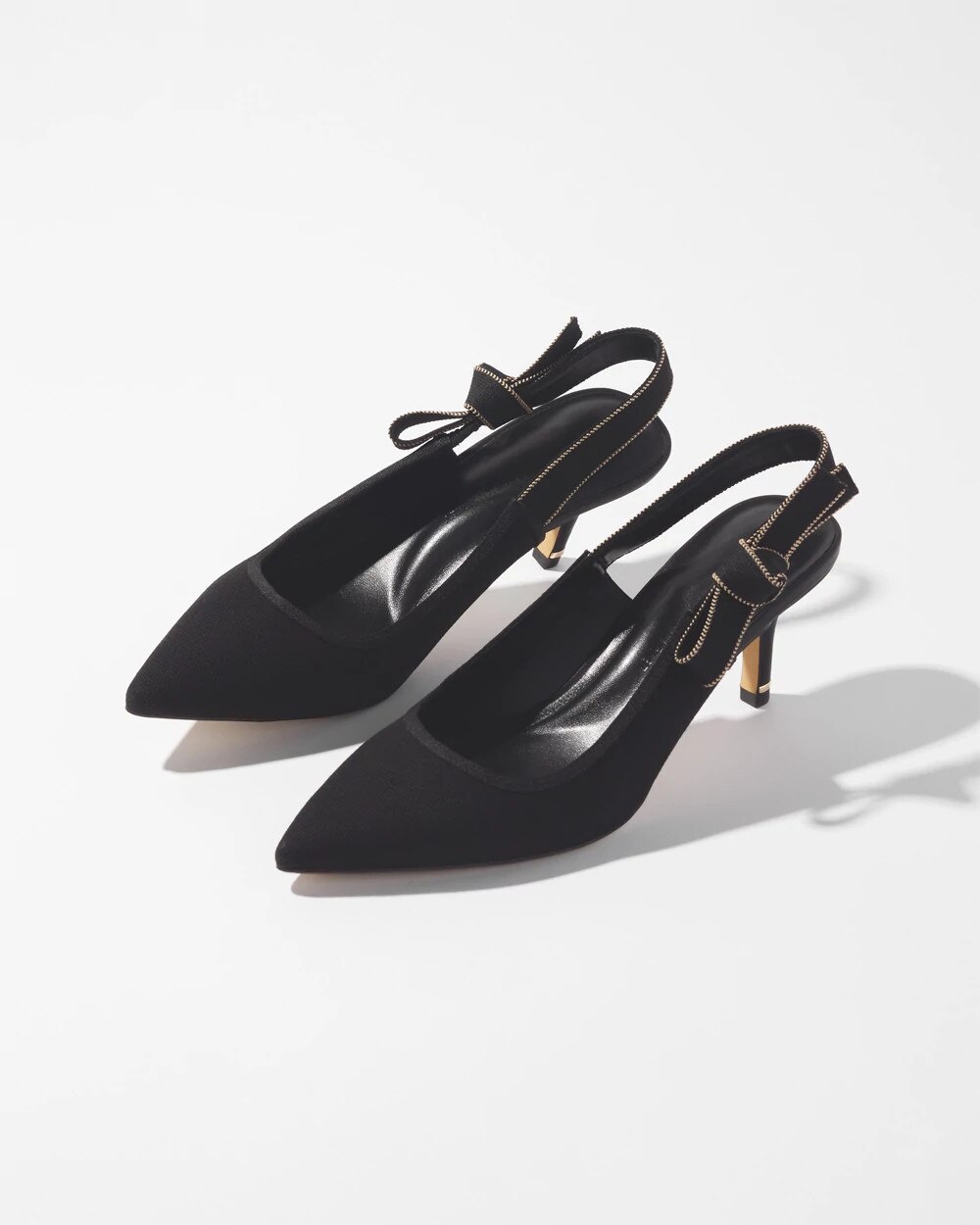 Black Bow Slingback Heels - image 2