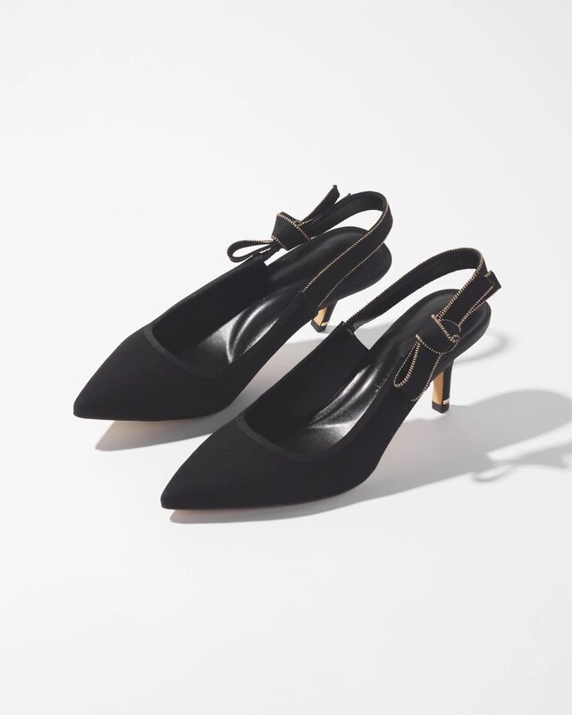 Black Bow Slingback Heels White House Black Market
