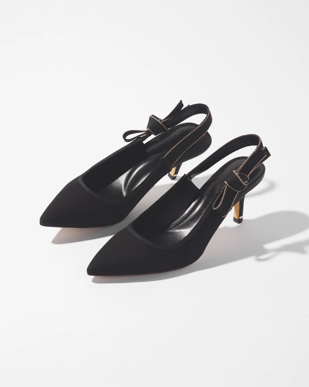 Black Bow Slingback Heels click to view larger image.