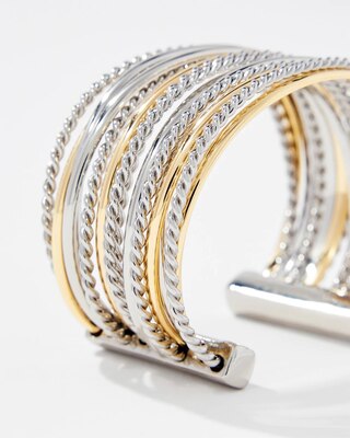 Mixed Metal Rope Wire Cuff Bracelet