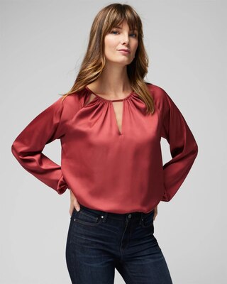 Long Sleeve Cutout Detail Blouse