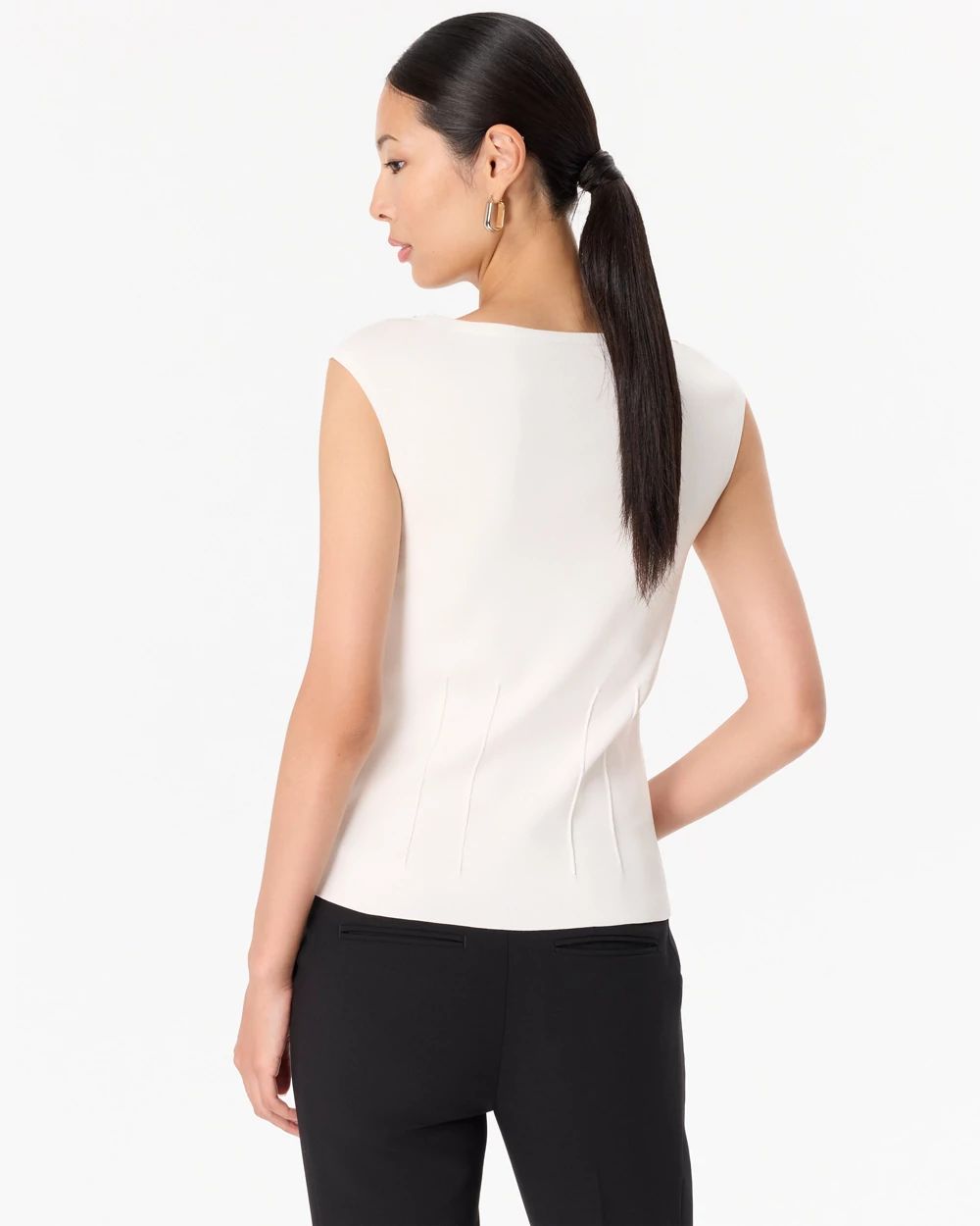 Boat Neck Cap Sleeve Pullover click to view larger image.